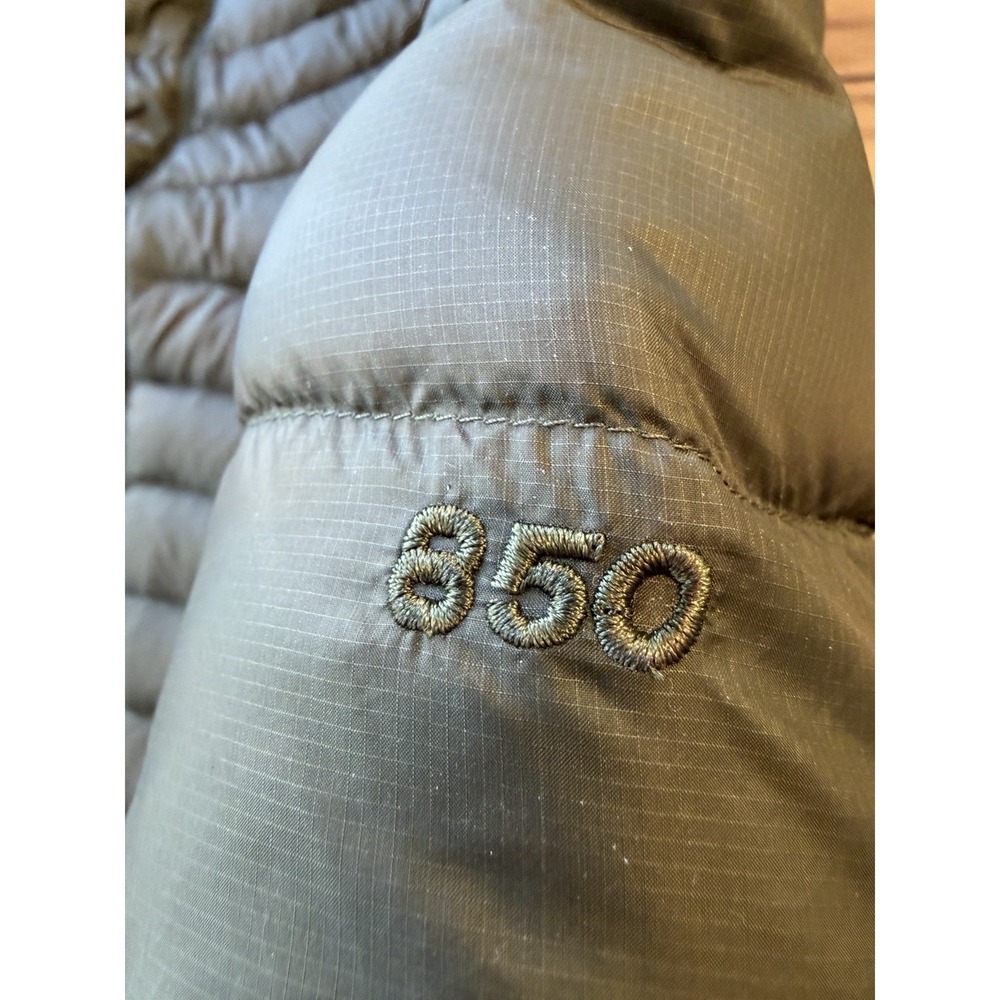 L.L.Bean 850 DownTek Hooded Puffer Coat Womens XL Long Olive Jacket - Picture 3 of 11